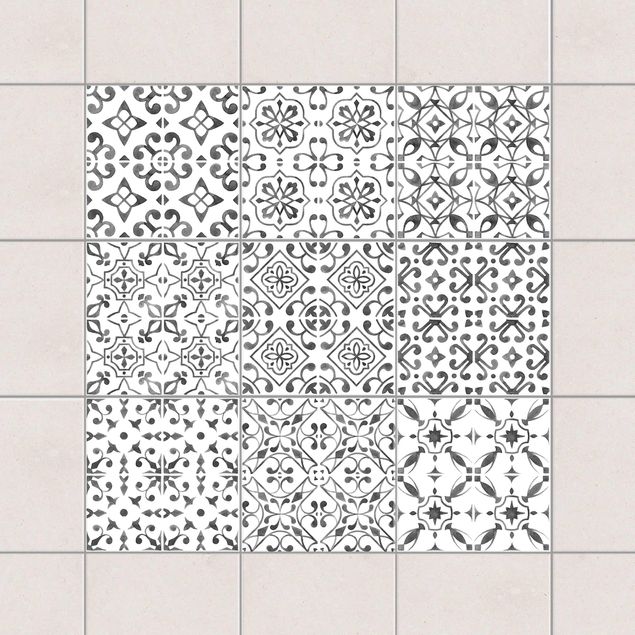 Kitchen Gray White Pattern Series
