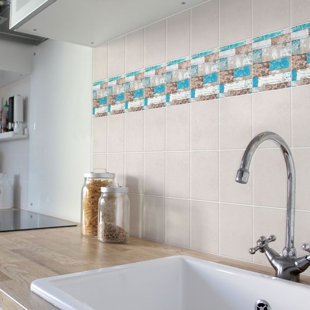 Bathroom tile stickers Maritime Planks