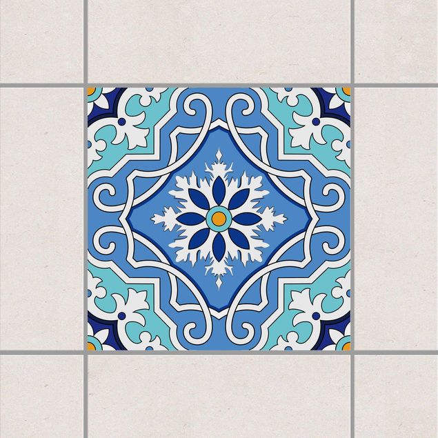 Kitchen Mediterranean tile pattern blue turquoise