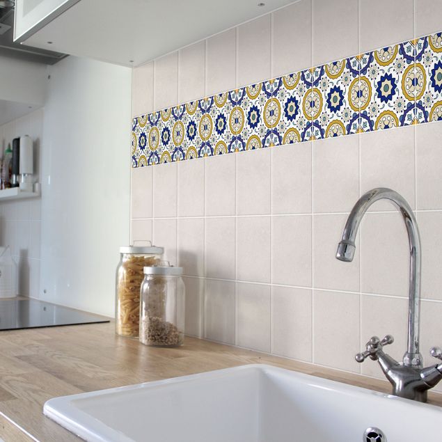 Kitchen tile stickers Portuguese tile panel from 4 Azulejo tiles