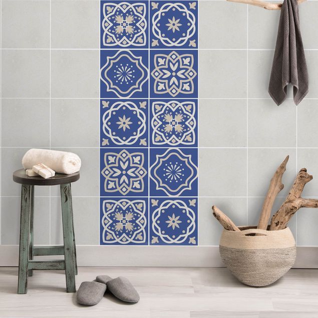 Kitchen tile stickers 4 Portuguese tiles blue