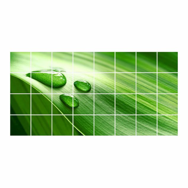 Tile stickers Banana Leaf With Drops