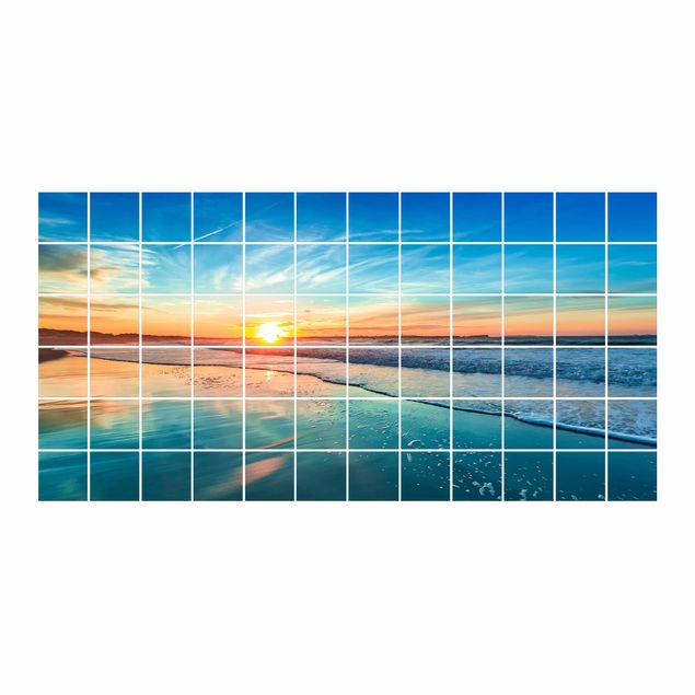 Tile films yellow Romantic Sunset By The Sea