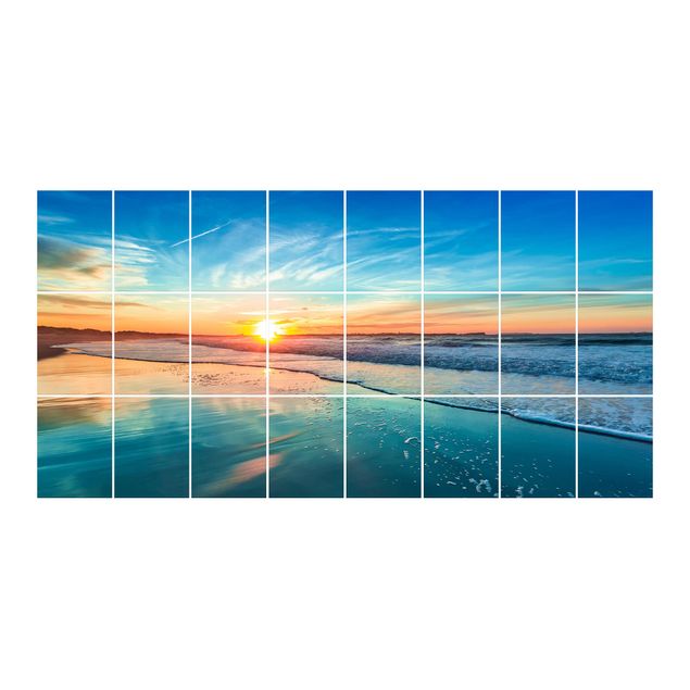 Kitchen tile stickers Romantic Sunset By The Sea