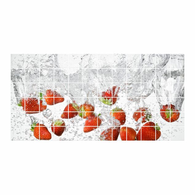 Kitchen tile stickers Fresh Strawberries In Water