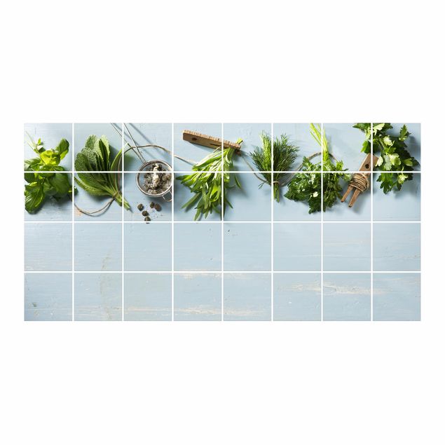 Kitchen tile stickers Bundled Herbs