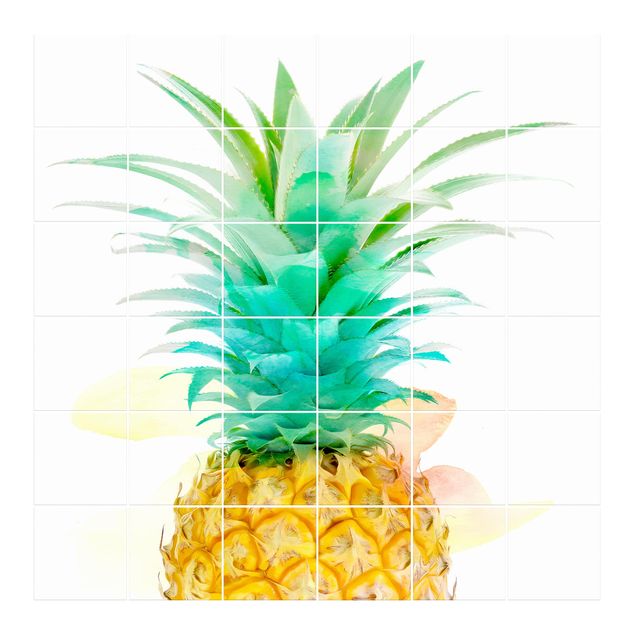 Tile films yellow Pineapple Watercolour