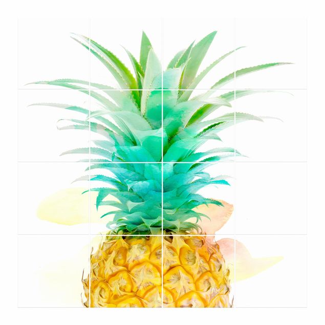Tile stickers Pineapple Watercolour