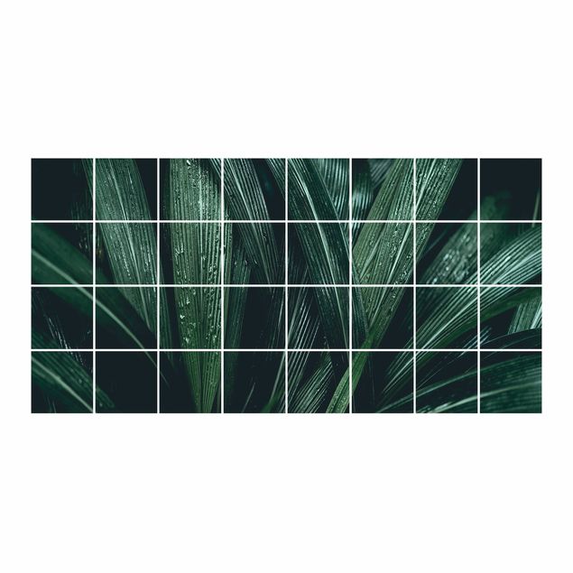 Tile stickers Green Palm Leaves