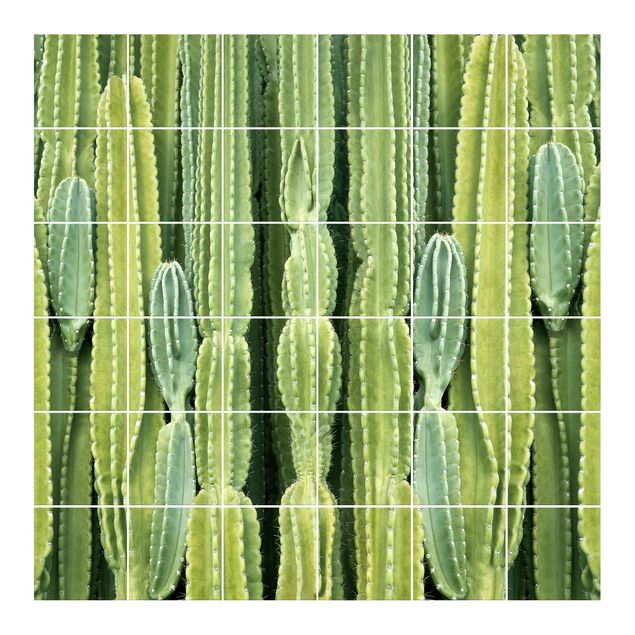Tile films green Cactus Wall