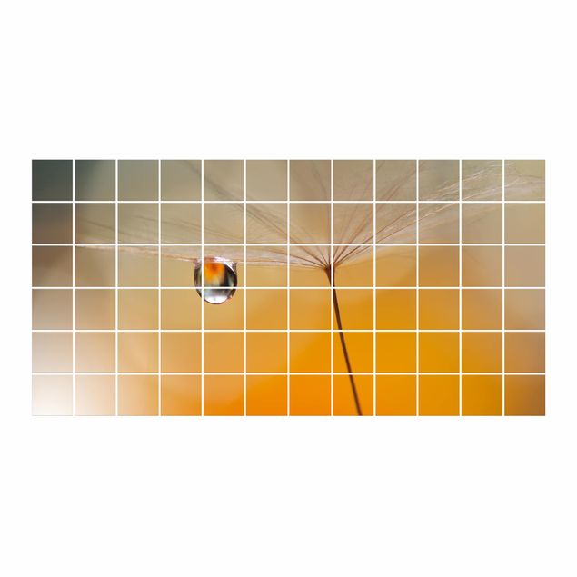 Tile stickers Dandelion In Orange
