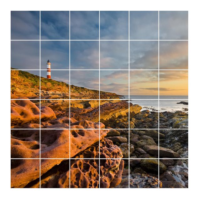 Kitchen tile stickers Tarbat Ness Ocean & Lighthouse At Sunset