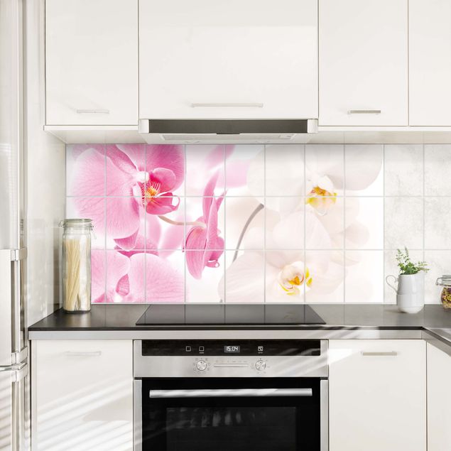 Adhesive films Tile Mural Delicate Orchids