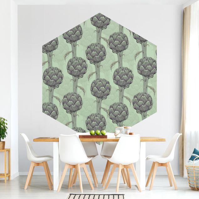 Wallpapers green Floral Elegance Artichoke With Gradient Green XXl