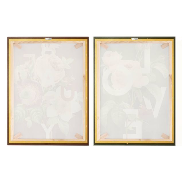 Canvas wall art Floral Typography - Love & Beauty