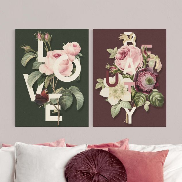 Prints floral Floral Typography - Love & Beauty