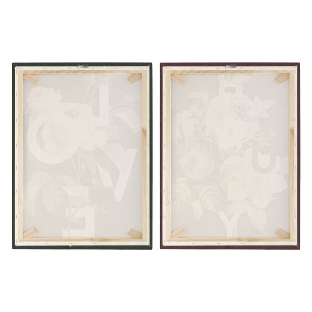 Canvas wall art Floral Typography - Love & Beauty