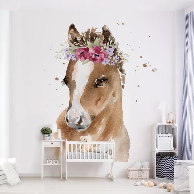 Kids room decor Floral Pony