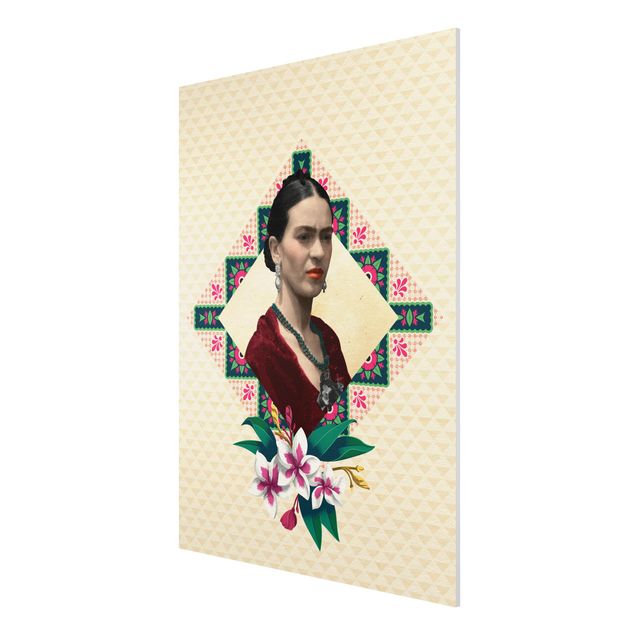 Floral canvas Frida Kahlo - Flowers And Geometry