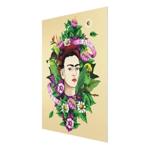 Framed quotes Frida Kahlo - Frida, Monkey And Parrot