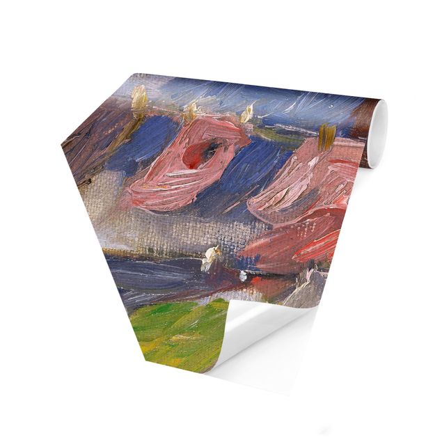 Self-adhesive hexagonal wall mural Franz Marc - Laundry Fluttering In The Wind