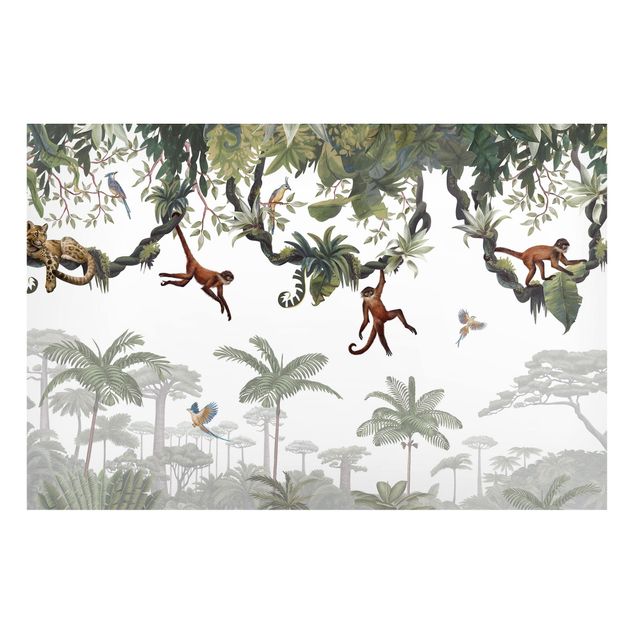 Landscape canvas prints Cheeky monkeys in tropical canopies