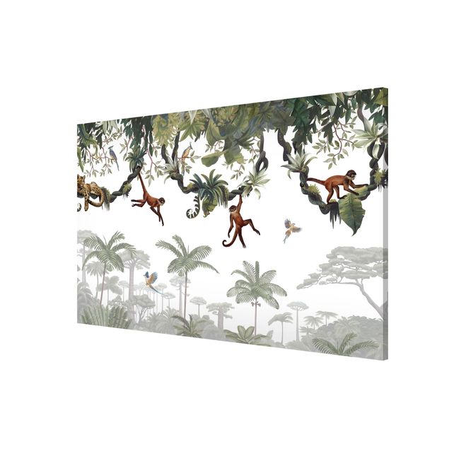 Jungle animal prints Cheeky monkeys in tropical canopies