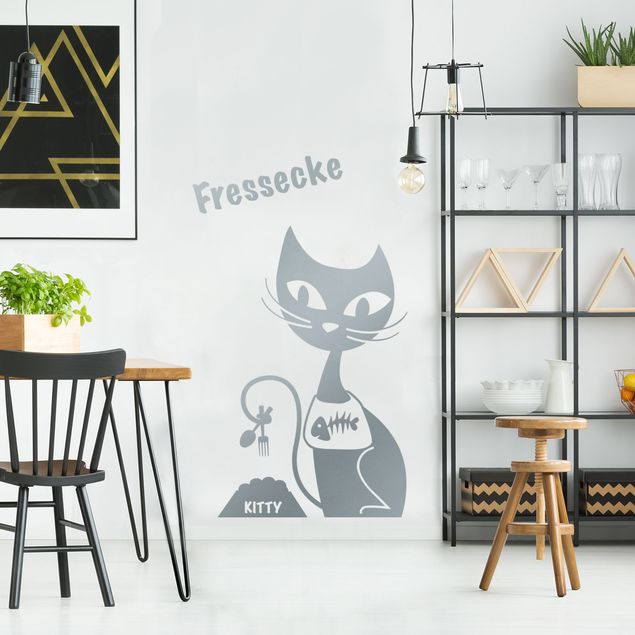 Wall stickers cat Eating corner