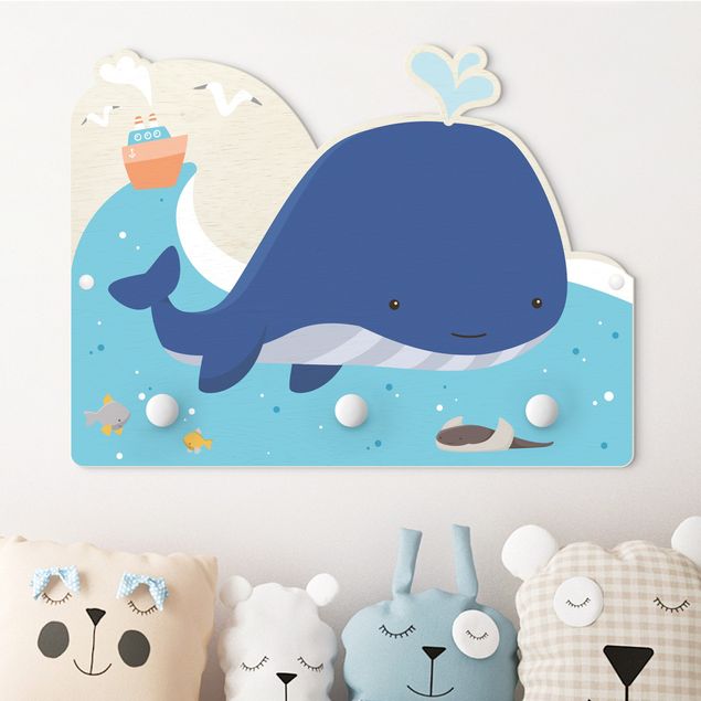 Kids room decor Friendly Whale In The Ocean