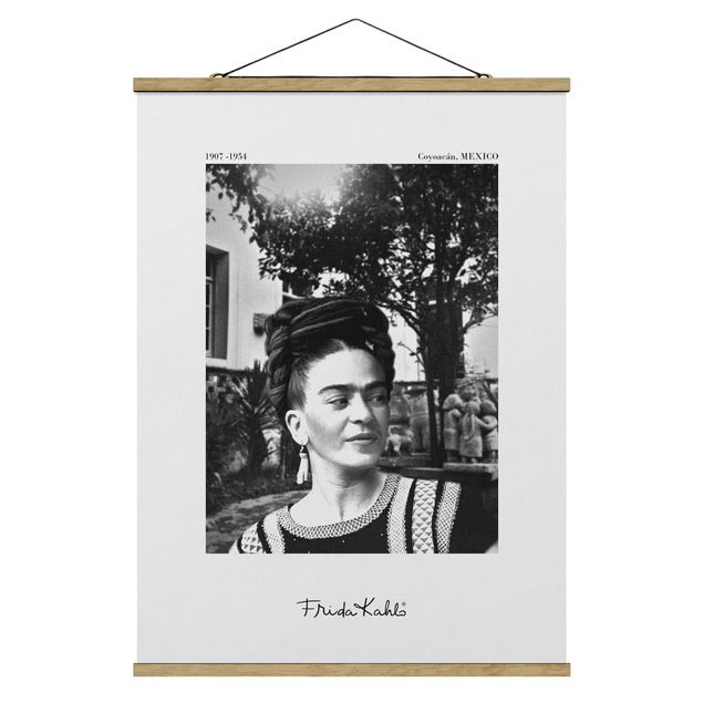 Black and white wall art Frida Kahlo Photograph Portrait In The Garden