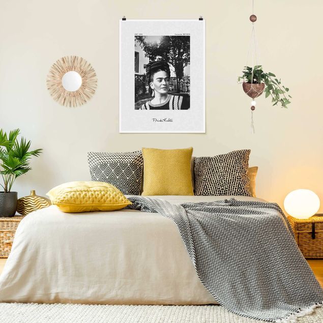Posters black and white Frida Kahlo Photograph Portrait In The Garden