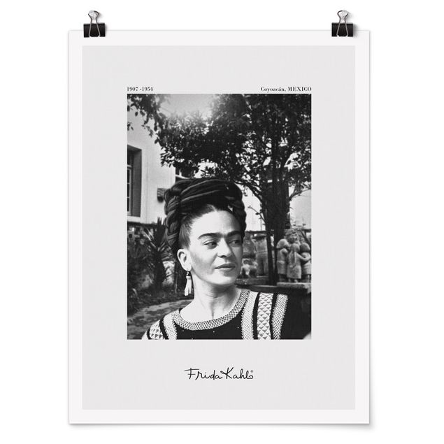 Prints black and white Frida Kahlo Photograph Portrait In The Garden