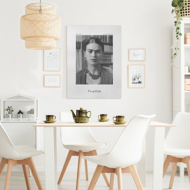 Canvas black and white Frida Kahlo Photograph Portrait In The House