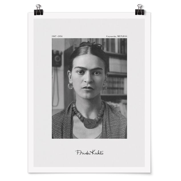Black and white art Frida Kahlo Photograph Portrait In The House