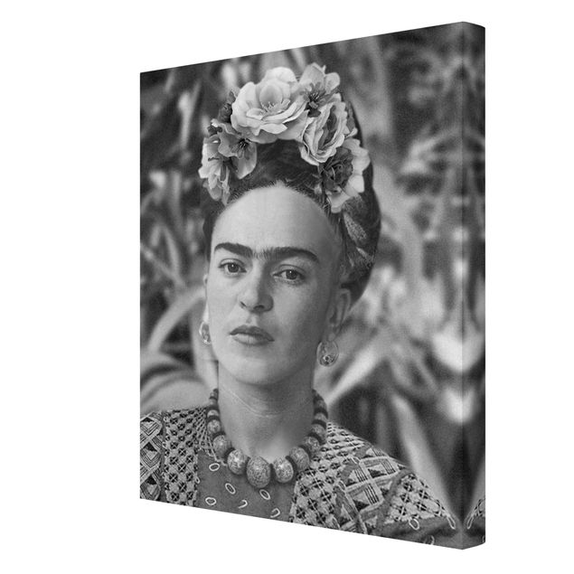 Prints Frida Kahlo Photograph Portrait With Flower Crown