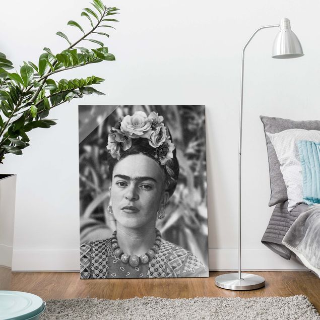 Prints modern Frida Kahlo Photograph Portrait With Flower Crown