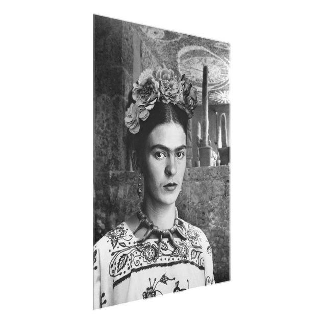 Black and white wall art Frida Kahlo Photograph Portrait With Cacti