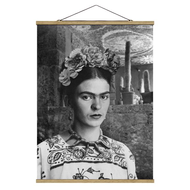 Prints black and white Frida Kahlo Photograph Portrait With Cacti