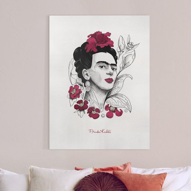 Art prints Frida Kahlo Portrait With Flowers