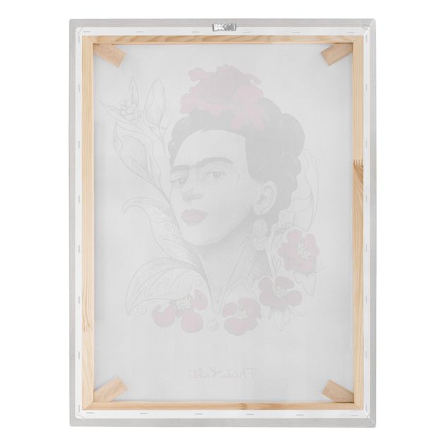 Art print Frida Kahlo Portrait With Flowers