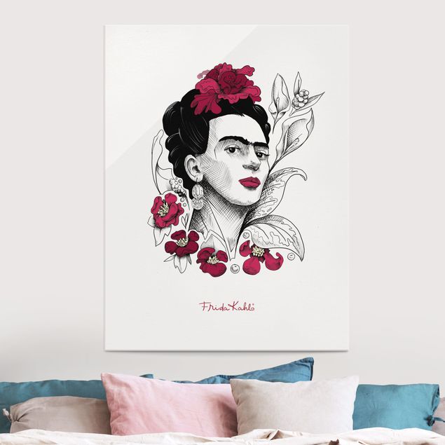 Canvas art Frida Kahlo Portrait With Flowers