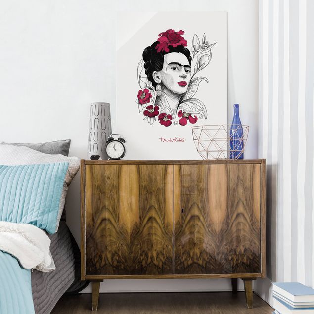 Contemporary art prints Frida Kahlo Portrait With Flowers