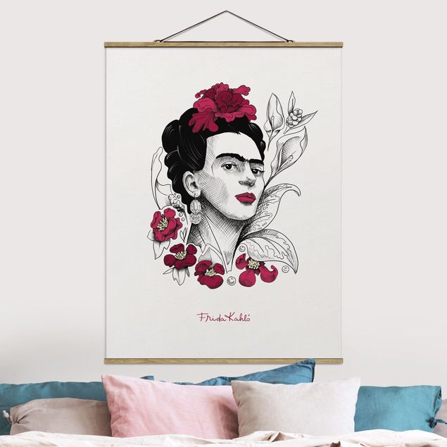 Art prints Frida Kahlo Portrait With Flowers