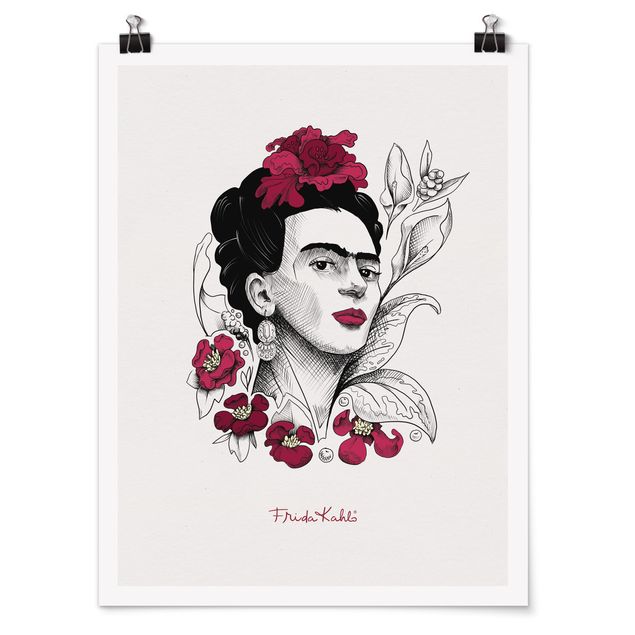 Frida Kahlo art Frida Kahlo Portrait With Flowers