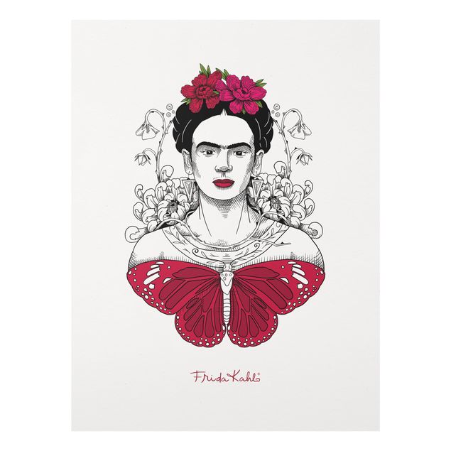 Frida Kahlo Frida Kahlo Portrait With Flowers And Butterflies