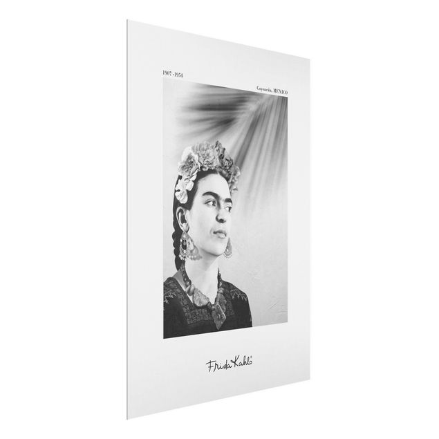 Prints black and white Frida Kahlo Portrait With Jewellery