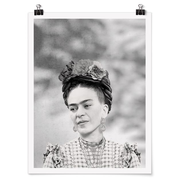Prints black and white Frida Kahlo Portrait