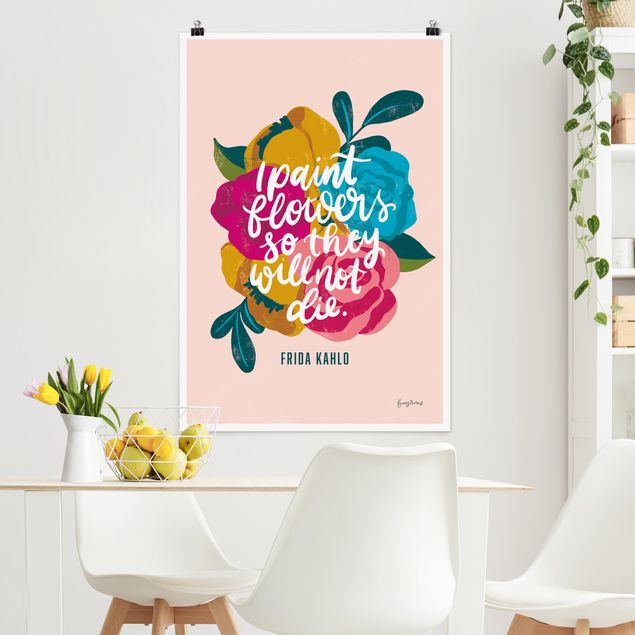 Prints quotes Frida quote with flowers