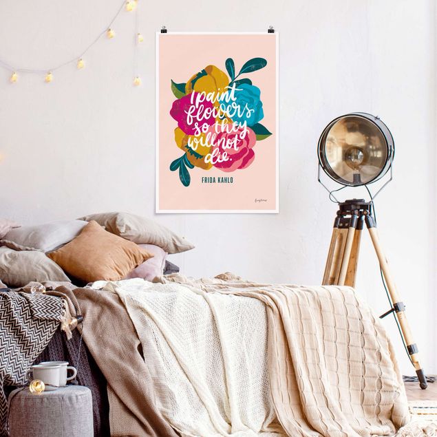 Posters quotes Frida quote with flowers
