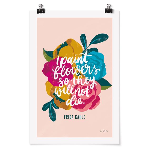 Prints Frida quote with flowers